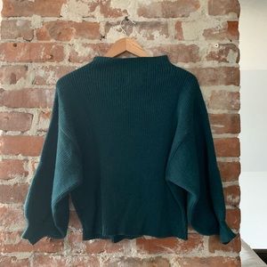 3/4 Balloon-sleeve Mock-neck Sweater